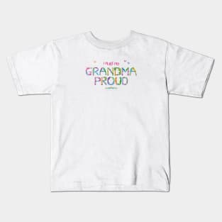 I make my Grandma proud - tropical wordart Kids T-Shirt